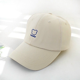 Nón kết, mũ lưỡi trai Gấu phối vải kem form chuẩn thời trang nam nữ cao cấp