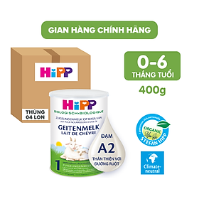 Thùng 4 lon sữa dê HiPP 1 Organic 400g - Nhập khẩu Đức