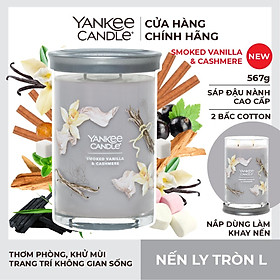 Nến ly tròn sáp đậu nành Yankee Candle size L (567g) - Smoked Vanilla & Cashmere