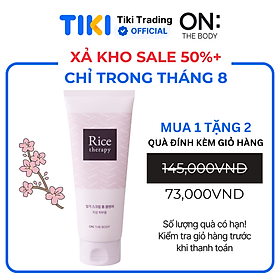 [Hàn Quốc] Sữa rửa mặt tạo bọt chiết xuất cám gạo cho da dầu On The Body: Rice Therapy Rice Bran Scrub Foam Cleanser 150g