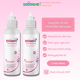 COMBO 2 Dung dịch vệ sịnh phụ nữ DIZIGONE Sensicare 300ml: Hết nấm ngứa, giảm khí hư, khử mùi hôi