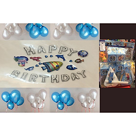 Bộ 11 món để bàn chủ đề elsa & anna và 2 sét trang trí trí sinh nhật cho bé gái giao chữ HAPPY BIRTHDAY ngẫu nhiên (Quà tặng cho bé là 2 đôi đũa trẻ em dài 20cm)