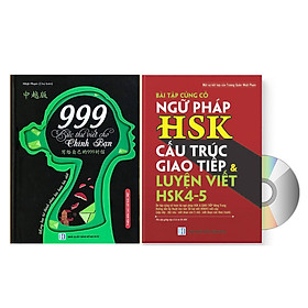 Sách- Combo 2 sách 999 bức thư viết cho chính mình song ngữ Trung việt có phiên âm MP3 nghe+Bài Tập Củng Cố Ngữ Pháp HSK – Cấu Trúc Giao Tiếp & Luyện Viết HSK 4-5 Kèm Đáp Án +DVD tài liệu