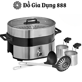 Nồi Lẩu & Hấp 2in1 WMF LONO HOT POT & STEAMER, Thiết Kế Ấn Tượng, Dễ Dàng Vệ Sinh, An Toàn Với Máy Rửa Bát, Có Thể Tháo Rời, Dung Tích 3,8 Lít, Tay Cầm Chịu Nhiệt, Nắp Kính Cao Cấp, Nhập Khẩu Đức, Bảo Hành 12 Tháng