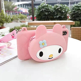 Mua Ốp IPhon Silicon mềm phối ví khóa kéo dạng túi hình heo hồng /Melody Dành Cho X/XS/11PRO/11PROMAX
