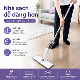 Cây Lau Nhà Thông Minh Không Cần Xô, Lau Sàn Nhanh, Xoay Linh Hoạt