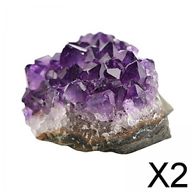 2xNatural  Amethyst Quartz Geode Druzy Collection Cluster Specimen 30-40g