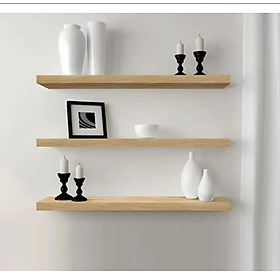 Mua Kệ Thanh Ngang Treo Tường Vân Gỗ Sồi Gỗ Dày Nhiều Kích Thước Tundo CTKT005 KT 120x20x2.5cm