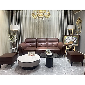 Mua Sofa băng 100% da bò Italy Tundo màu nâu SFBCT06 hàng cao cấp chuẩn da bò nhập khẩu Ý