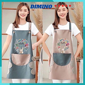 Tạp Dề Hoa Cúc Nấu Ăn Đa Năng Kèm Lau Tay, Chống Thấm - Tạp Dề Chống Thấm Nước (47x 70x 72 cm) Chống Nước Đồng