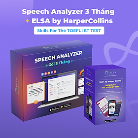 Hình ảnh Combo Phần Mềm Speech Analyzer 3 tháng và Khóa luyện thi chứng chỉ quốc tế ELSA by HarperCollins-Skills For TOEFL iBT