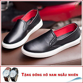 Giày Slip On Nam Aroti Đế Khâu Chắc Chắn Phong Cách Đơn Giản Màu Đen - M498-DEN + ĐH