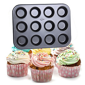 Khuôn chống dính nướng bánh cupcake 12 ô to