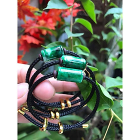 Vòng Tay Đá Vòng Cẩm thạch LU TRÚC Xanh đậm Vân dây đen xinh xắn đẹp Hợp Nữ mệnh Thủy Mộc Hỏa ạ Chất liệu hạt lu 100% đá cẩm thạch tự nhiên