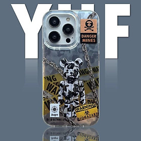 Ốp Lưng Bearbrick Chain Cho Iphone 14 Pro Max / 12 Pro Max  In 3D Siêu Chất