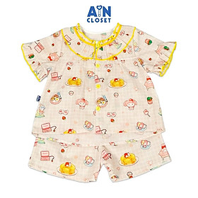 Bộ quần áo Ngắn bé gái họa tiết Pancake Hồng cotton - AICDBGUVV5U9 - AIN Closet