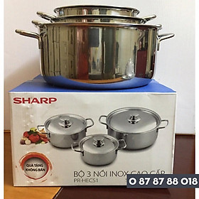 Mua Bộ 3 nồi inox SHARP hàng khuyến mại