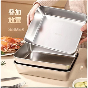 SET 3 HỘP ĐỰNG THỨC ĂN BẰNG INOX 304 CỠ LỚN CÓ NẮP ĐẬY 25x20x6CM