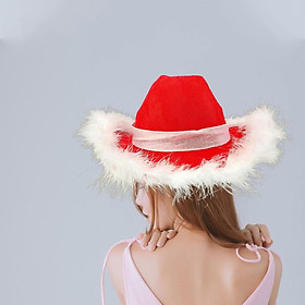 Red Cowgirl Hat Wide Brim Western Supply Princess for Christmas Party Women