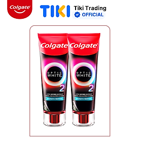 Bộ 2 Kem Đánh Răng Colgate Optic White O2 làm trắng răng đột phá với Oxy Hoạt Tính 85g/ tuýp