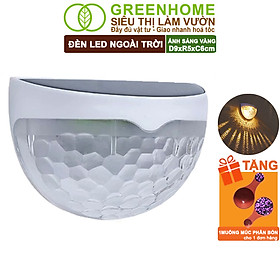 Đèn Led Năng Lượng Mặt Trời Greenhome, D9xR5xC6cm, Vàng Ấm, Chống Nước, Ốp Lan Can, Trang Trí Ban Công, Sân Vườn