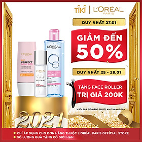 Bộ chống nắng dưỡng da thách thức nắng bụi trắng hồng tức thì L'Oréal Paris UV Perfect