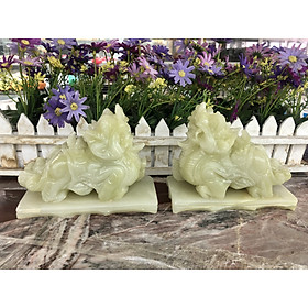 Mua Cặp Tỳ Hưu phong thủy đá ngọc Onyx có đế - Dài 15 cm