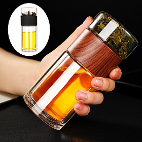 Portable Double Glass Tea Infuser Travel Tumbler Water Bottle with Filter