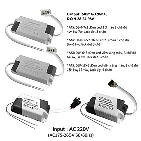 Nguồn driver tăng phô chấn lưu đèn Led 2 3 màu 3 chế độ âm trần panel ốp trần 3w 4w 7w 9w 12w 18w 24w Posson DL-x-x2