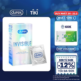 Bao cao su Durex Invisible Extra Thin Extra Sensitive 1 Hộp 10 Bao