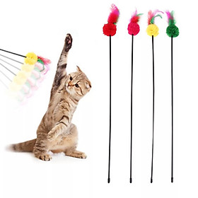 Cây Đồ Chơi Chọc Mèo Bằng Nhựa Có Lông Gà Đa Màu Sắc Dài 60cm – Giao Màu Ngẫu Nhiên – SP000508