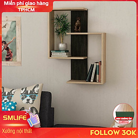 Kệ gỗ treo tường trang trí hiện đại SMLIFE Wendy  | Gỗ MDF dày 17mm chống ẩm | D60xR20xC80cm - Màu