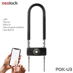 Ổ khoá chữ U khoá xe máy - xe đạp - xe điện - khoá cửa kính văn phòng thông minh qua APP neolock