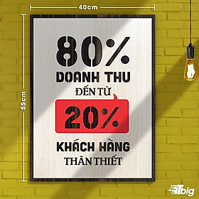 Tranh động lực TBIG114: 80% doanh thu đến từ 20% khách hàng thân thiết 40x55cm