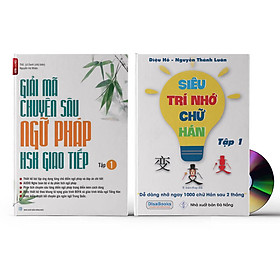 Download sách Sách-Combo 2 sách Giải Mã Chuyên Sâu Ngữ Pháp HSK Giao Tiếp Tập 1( Audio Nghe Toàn Bộ Ví Dụ Phân Tích Ngữ Pháp)+Siêu trí nhớ 1000 chữ hán Tập 1+ DVD tài liệu