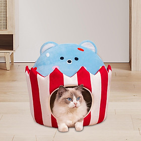 Cat Bed Dog House Pet Accessories Cute Washable Cat Hideaway Hut for Indoor Cats Non Slip Winter Puppy Kennel Cat Sleeping Bed with Cushion