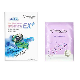 Mặt nạ My Beauty Diary Ex+ dưỡng da, trắng da gấp đôi hộp 3 miếng - Tặng 1 mặt nạ My Beauty Diary khác loại