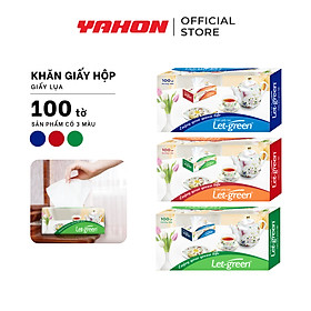 Combo 2 Khăn Giấy Lụa LET-GREEN 100 Tờ/Hộp Màu Ngẫu Nhiên