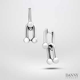 Hình ảnh Bông Tai Nữ Danny Jewelry Bạc Thổ Nhĩ Kỳ Xi Rhodium Kiểu Dáng Mắc Xích BT010TNK