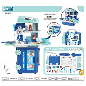 Bộ đồ chơi nhập vai cho bé 3 trong 1 xe buýt hãng bowa ( chọn mẫu)