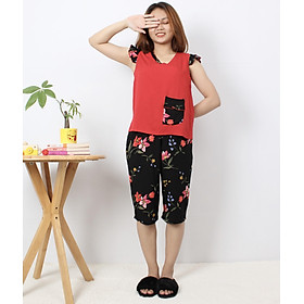 Bộ Đồ Nữ Mặc Nhà, Bộ Đồ Ngủ Tole (Lanh) Áo Cánh Tiên Phối Quần Lững Họa Tiết 3COSTY. - B1LCT Nhiều Họa Tiết