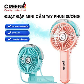 Quạt gập mini phun sương cầm tay CREEN CR-S5 Hàng chính hãng