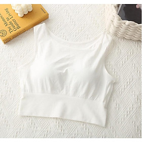 Áo croptop nữ sát nách ba lỗ thun mút mỏng không tay Bra kiểu ôm body tank top vải cotton co giãn