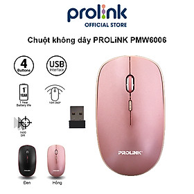 Chuột không dây PROLiNK PMW6006 giá rẻ, độ nhạy cao dành cho PC, Macbook, Laptop - Hàng chính hãng