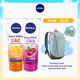 Combo Sữa Dưỡng Thể Dưỡng Trắng NIVEA EXTRA WHITE C & E VITAMIN -180ml - 84374 & Extra White C & A Vitamin - 180ml - 80372