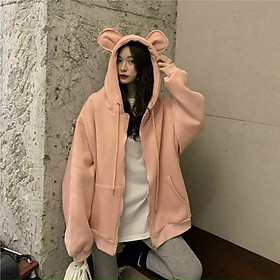 ÁO HOODIE - ÁO KHOÁC NỈ NGOẠI Dây full zip (Ảnh Thật) HOOIDE MỚI HỌA TIẾT TAI THỎ