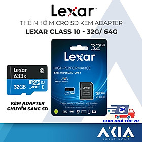 Mua Thẻ nhớ MicroSD Lexar 32GB/ 64GB/128GB class 10 UHS-I - tốc độ100MB/s  kèm Adapter  dùng cho camera  máy ảnh  máy quay - Hàng chính hãng