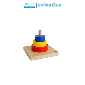 Đồ chơi trẻ em Oreka Montessori Ba Đĩa/Dĩa tròn Xếp trên Trục đứng - 0150500