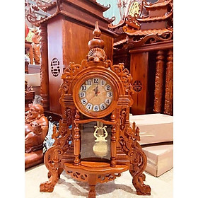 Mua Đồng hồ đề bàn gỗ hương quả lắc sang trọng cao 71cm