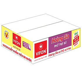 Thùng 18 Phở Thịt Bò HOÀNG GIA VIFON có Gói Thịt Thật (120g / Gói)